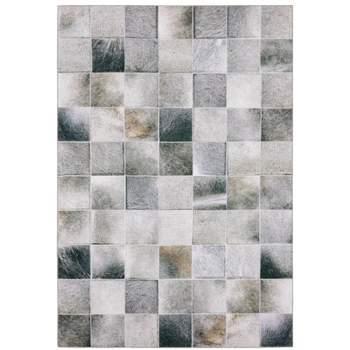 Marcel Geometric Hexagon Animal Print Area Rug Gray/Charcoal - Captiv8e Designs