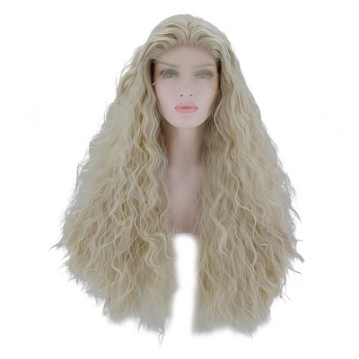 Unique Bargains Long Water Wave Lace Front Wigs For Women With Wig Cap ...