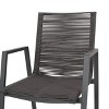 Set of 2 Modern Outdoor DIning Chairs ALuminumwith Rope Seat,Gray and Beige-Christopher Knight Home - 4 of 4