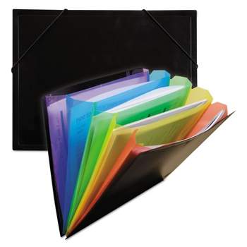 C-Line Rainbow Document Sorter/Case 5-Pocket 5" Expansion Letter Black/Multi 59011