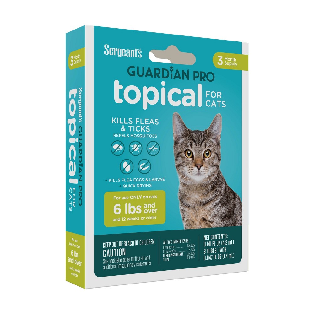 UPC 073091001119 product image for Sergeant's Guardian Pro Flea & Tick Topical Treatment for Cats - 6lbs and Over - | upcitemdb.com