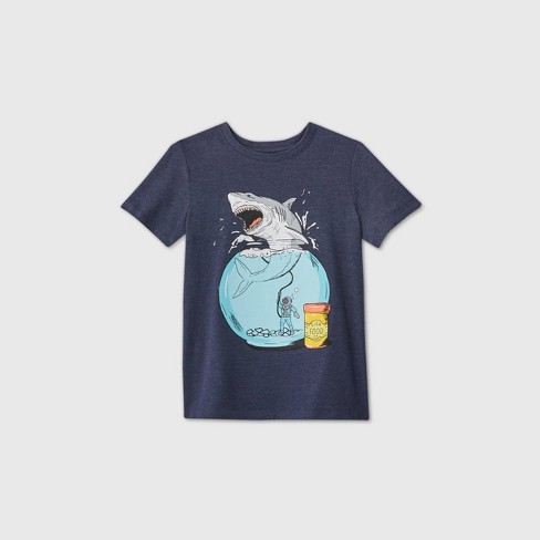 Boys Short Sleeve Shark Bowl Graphic T Shirt Cat Jack Navy Target