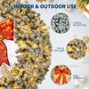 Pre-Lit Christmas Wreath with Bow, Winter Artificial Wreath with Lighted Bow, Xmas Decoration for Indoor Outdoor Holiday Party - 3 of 4