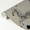 Brewster Zebra Safari Scalamandre Self Adhesive Wallpaper Gray - image 2 of 4