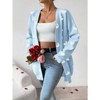 Coolmee Women's Fall Winter Long Sleeves Open Front Heart Print Knitted Sweater Cardigan Coat Outwear - 3 of 4