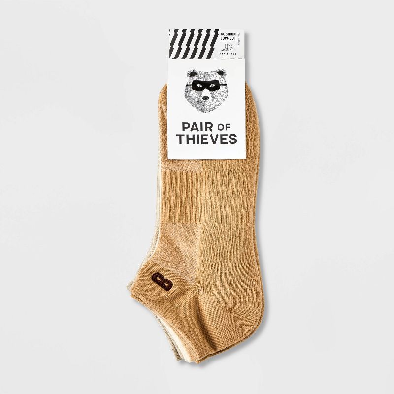 Pair of Thieves Men&#39;s Neutral Low Cut Socks - Taupe 6-12, 2 of 4