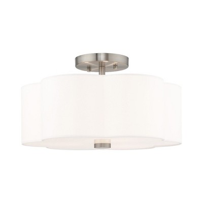 Livex Lighting Chelsea 3 - Light Flush Mount in  Brushed Nickel