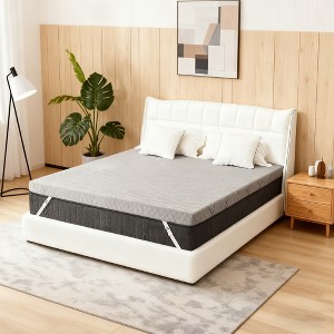 Dyonery 3 Inch Firm Memory Foam Mattress Topper Pressure-Relieving Bed Foam Mattress Pad with Non-Slip Removable Cover, CertiPUR-US Certified - 1 of 4