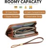 Clotth Vegan Leather Womens Wallet - RFID Blocking Large Capacity - Ladies Zip Around Clutch with Detachable Wristlet, for Daily Use,Travel - 4 of 4