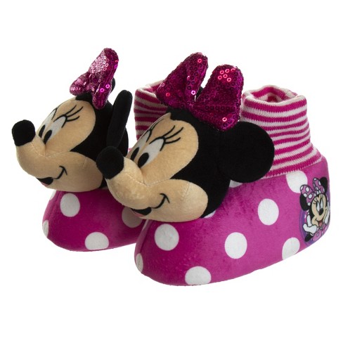 Disney Minnie Mouse Happy Helpers Girls Dual Sizes Slippers - Pink, 7-8