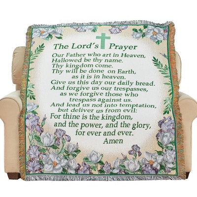 Collections Etc The Lords Prayer Sentimental Floral Tapestry Throw Blanket 60" x 50"