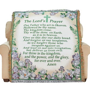 Collections Etc The Lords Prayer Sentimental Floral Tapestry Throw Blanket 60" x 50" - 1 of 2