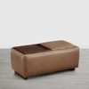Spruce&Spring Storage Ottoman Bench Rectangle Footrest, Saddle Brown-Faux leather - 2 of 4