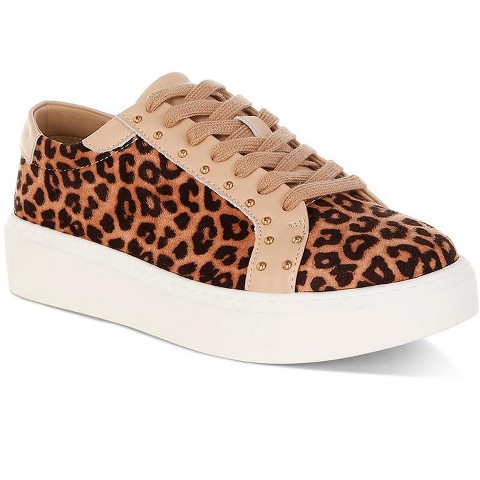 Женские кроссовки Rag & Co Womens Flippin Studded Leopard Print Chunky Sneakers 7.5