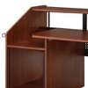 Royal Hampton 71 Inch Wood Music Desk Studio Workstation, 3 Shelves, Cherry Brown - 2 of 4
