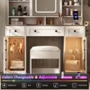 Makeup Vanity Desk with Sliding Mirror, Charging Station & LED Lights - 4 of 4