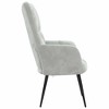 vidaXL Chic and Elegant Relaxing Chair - Soft Velvet Upholstery in Light Gray - Steel Framed Armchair for Living Room, Bedroom, Lounge Area - 4 of 4
