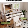 Real Relax Makeup Vanity Desk,41”Large Mirror,12 Adjustable 3 Color LED Bulbs,5 Drawers,Suitable for Girls' Makeup Vanity. - 4 of 4