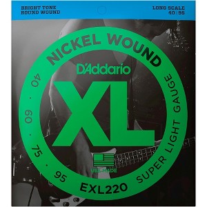 D'Addario EXL220 XL Nickel Round Wound Super Light Bright Electric Bass Strings - 1 of 4