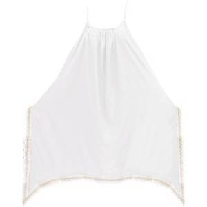 LA LEELA Women's Summer Vacation Beachwear Bathing Suit Holiday Swimwear Flowy Cover Ups Sleeveless Beach Dress for Women 16-18 White, Solid - 1 of 3