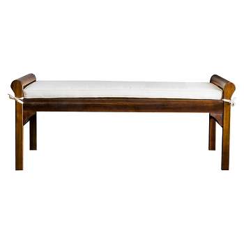 Nelson Wood Bench with Cushion Mahogany - Christopher Knight Home