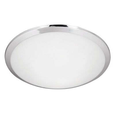 Malta 19W LED Round Flush Mount in Chrome with Opal Glass