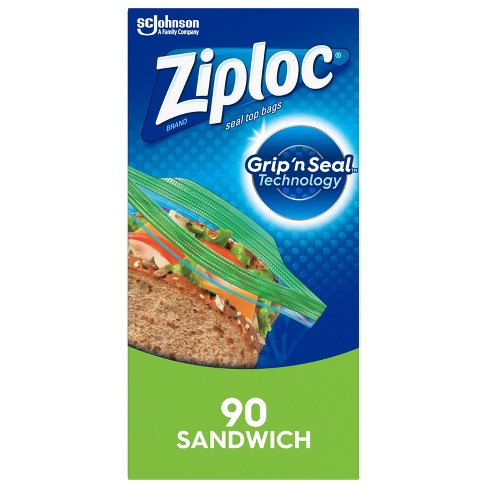 Ziploc XL Sandwich and Snack Bags, Storage Bags for On the Go Freshness,  Grip 'n Seal Technology for Easier Grip, Open, and Close, 30 Count (Pack of