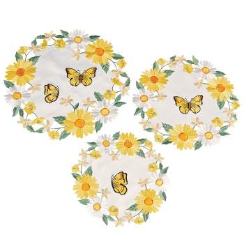 Collections Etc Daisy Butterfly Table Linens