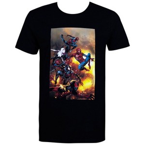 Mens Spider-Man Spider-Verse Black T-Shirt - 1 of 2