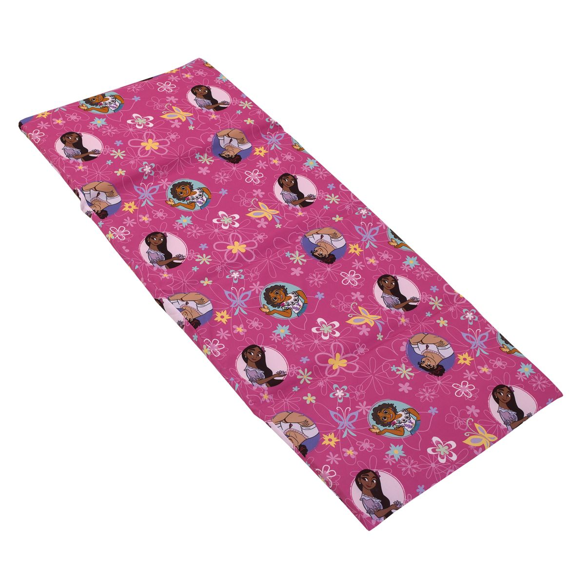 NoJo Disney Encanto Tropical Delight Pink and Aqua, Mirabel and Isabella Preschool Nap Pad Sheet