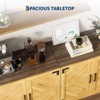 31.5" Farmhouse Sideboard Buffet Cabinet with Storage, Modern Farmhouse Coffee Bar with Doors and Adjustable Shelf, Kitchen Storage Cabinets - 3 of 4