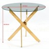 Cross Leg Modern Dining Table, with Round or Square Table Top, Pedestal Dining Table, End Table Leisure Coffee Table - 2 of 4