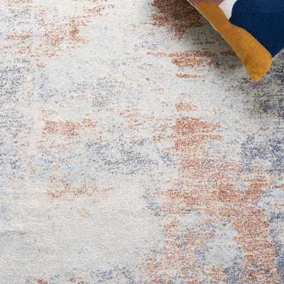Restoration Vintage Blue and Brown Hand-Tufted Wool Area Rug