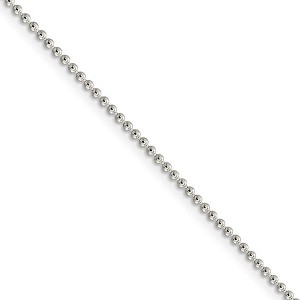Black Bow Jewelry 1.5mm Sterling Silver, Solid Beaded Chain Necklace - 1 of 4