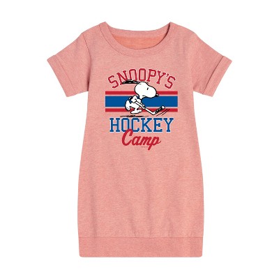 - Peanuts - Snoopy's Hockey Camp Graphic Short Sleeve Fleece Dress