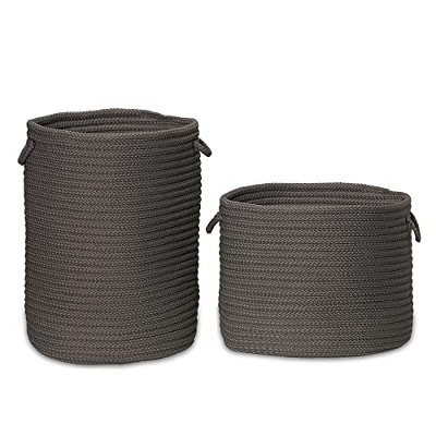 Colonial Mills Clean & Dirty Woven Hamper Set-2 - Gray 17"x17"x22" 19"x19"x15"