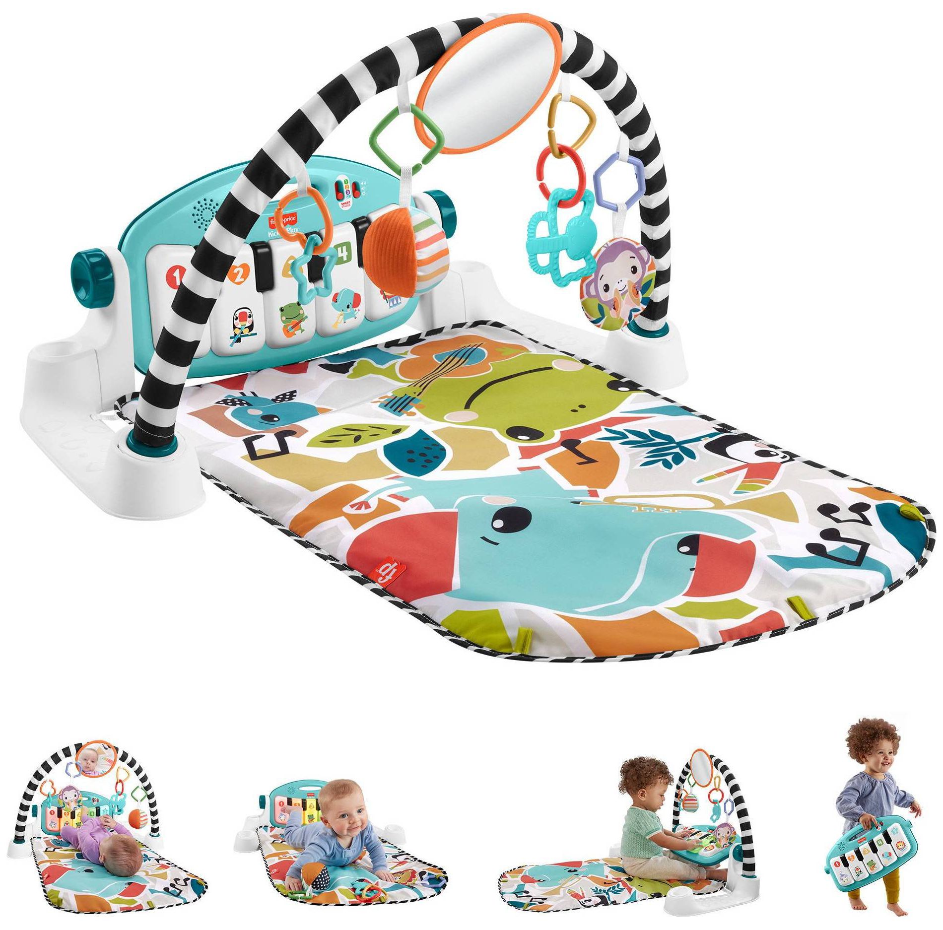Fisher-Price Glow & Grow Kick and Play Gym - Blue