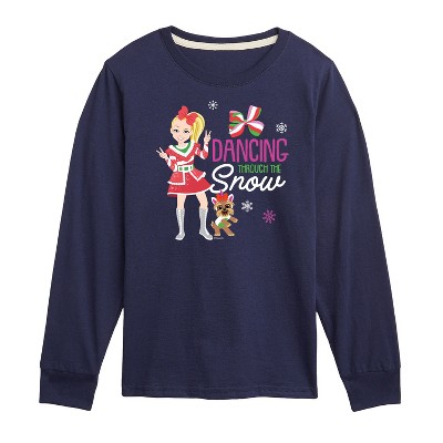 Boys' JoJo Siwa Dancing Through The Snow Long Sleeve Graphic T-Shirt - Navy - Medium