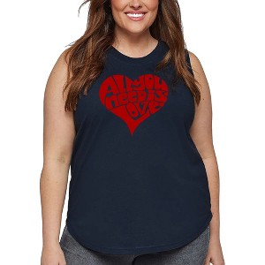 LA Pop Art Women's Word Art Tank Top - All You Need Is Love - 1 of 4