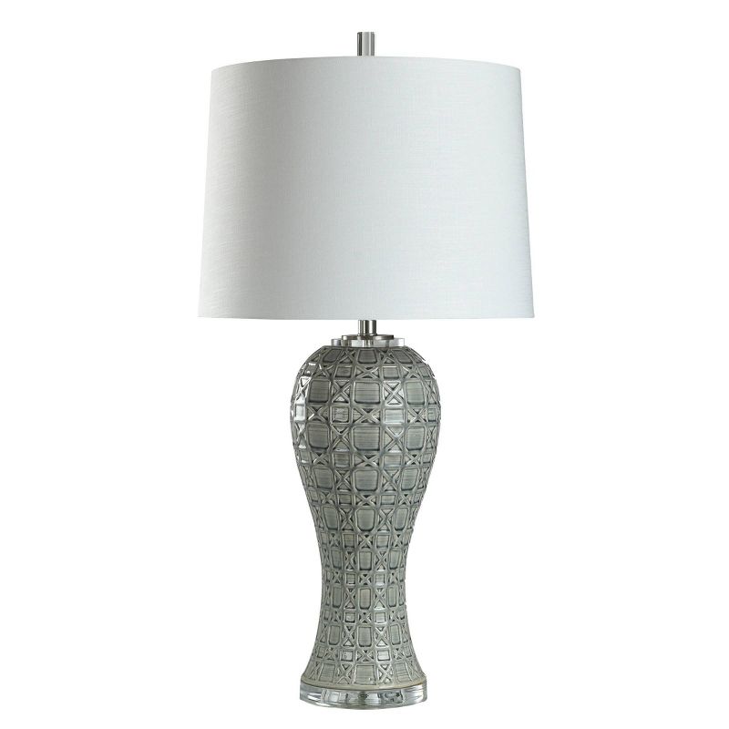Geometric Overlay Design Table Lamp Gray Glaze Finish - StyleCraft, 6 of 7