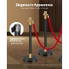 VEVOR Stanchions and Velvet Ropes, 6 Pcs Crowd Control Barriers with 4 Red Velvet Ropes, Stainless Steel Stanchion Post Queue, Black - 3 of 4