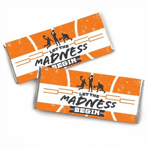 Big Dot of Happiness Basketball - Let The Madness Begin - Candy Bar Wrapper College Basketball Party Favors - Set of 24 - 1 of 4