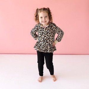 Toddler Black Rib Ruffled Bum Legging - Posh Peanut - 1 of 4