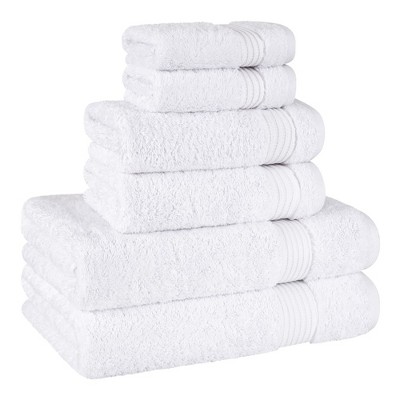 White Heavyweight Turkish Cotton 6-Piece Towel Set