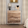 HDZNVF Wooden Tall 4 Drawer Dresser, Chest of Drawers with 4 Metal Legs - 2 of 4