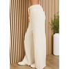 Women's Raw Edge Drawcord Wide Leg Pants - Milio Milano - 3 of 4