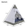 102"H Outdoor Patio Rattan Daybed, Tent Shape Wicker Double Sunbed with Colorful Pillows 4M -ModernLuxe - 4 of 4