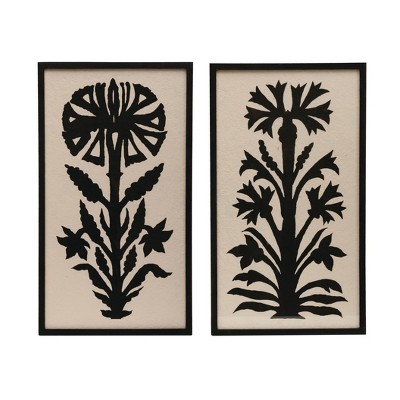 17.7" x 30.8" (Set of 2) Wood Framed Wall Art Sets with Flower Image - 3R Studios