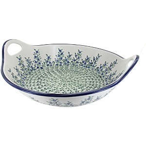 Blue Rose Polish Pottery 1348 Zaklady Large Deep Bowl with Handles - 1 of 1
