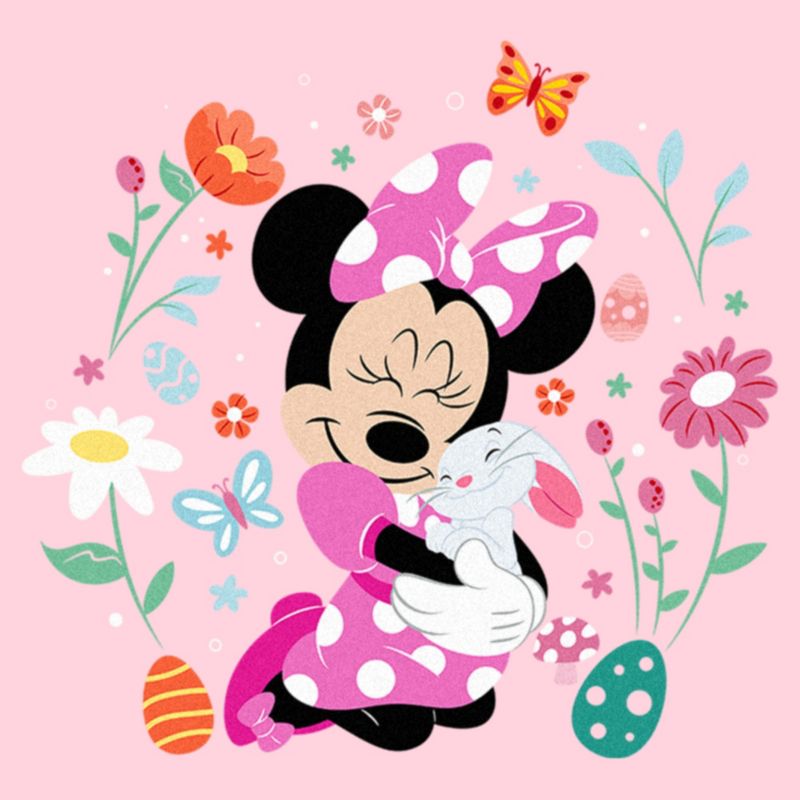 Junior's Women Minnie Mouse Easter Bunny Hug T-Shirt, 2 of 5